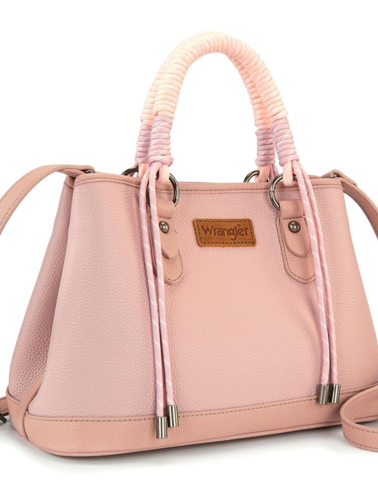 Wrangler Tote Bags For Women Medium Satchel Purse With Designer Braided Rope Top